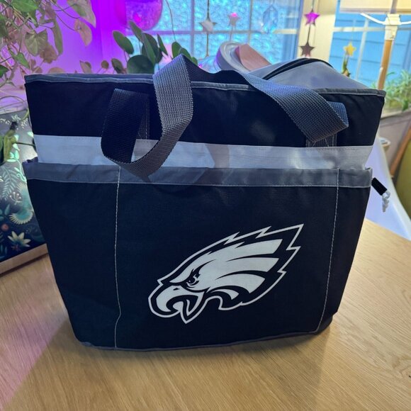 Philadelphia Eagles Double Handle Zippered Insulated Tote Bag, Black - Picture 3 of 11